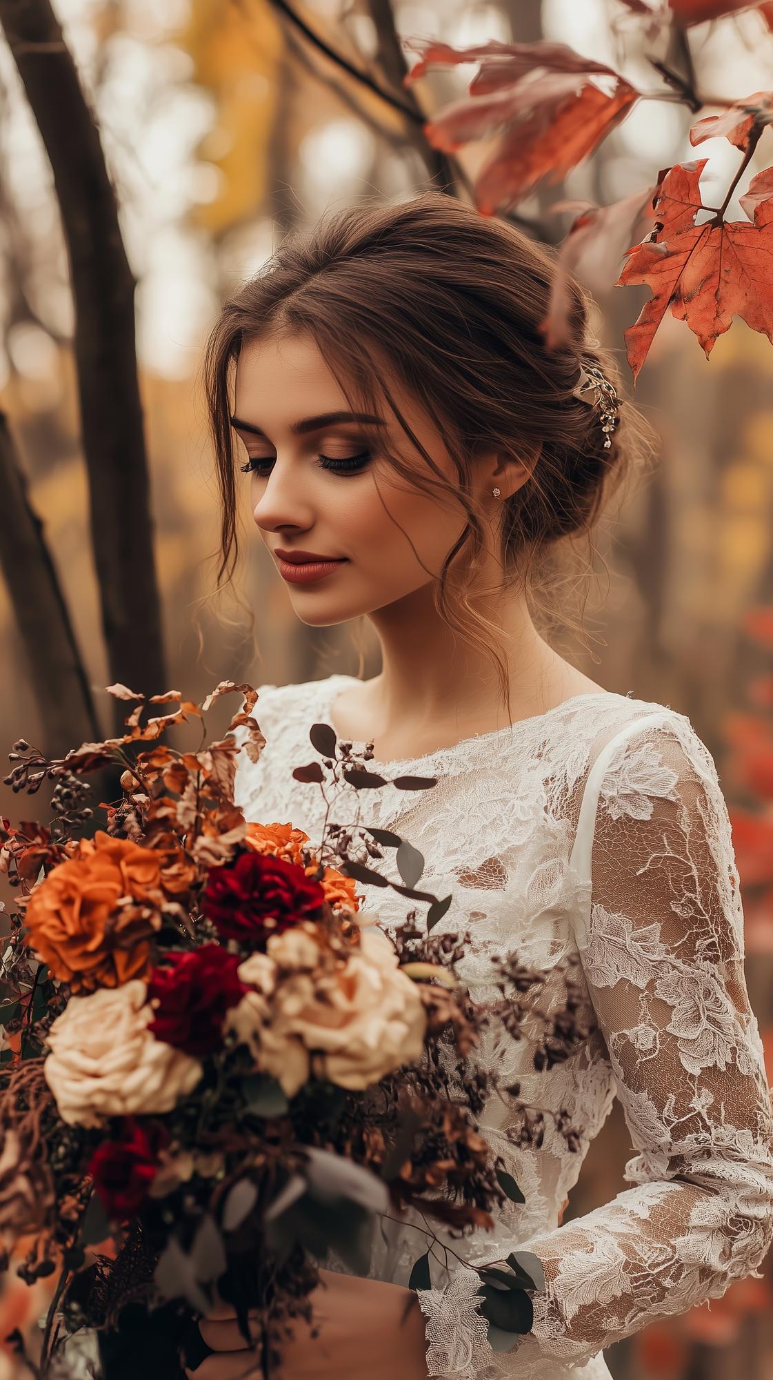 Boda en un bosque en otoño